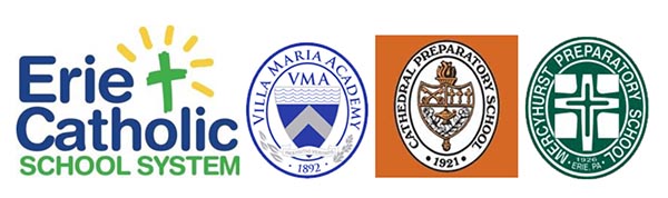 Logos of 4 Catholic Schools in Erie